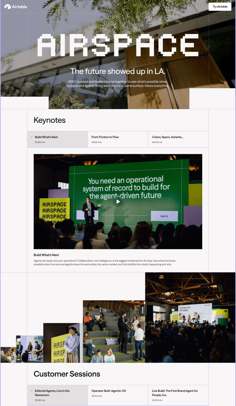 Airspace recap page