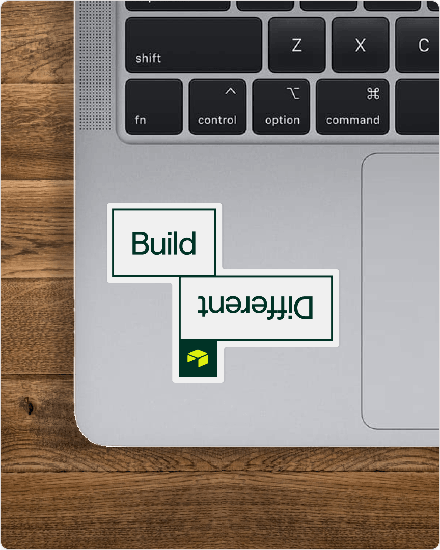 Build Different stickers applied to a laptop