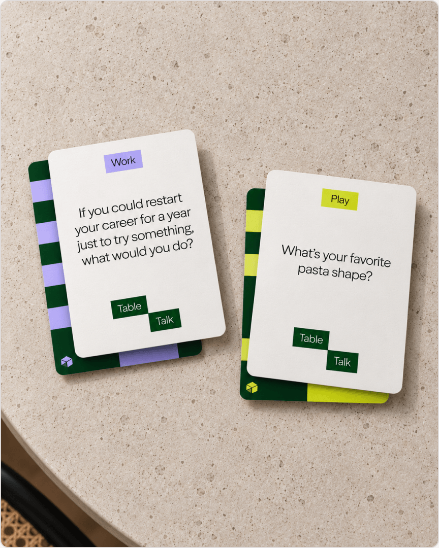Work and Play conversation prompt cards