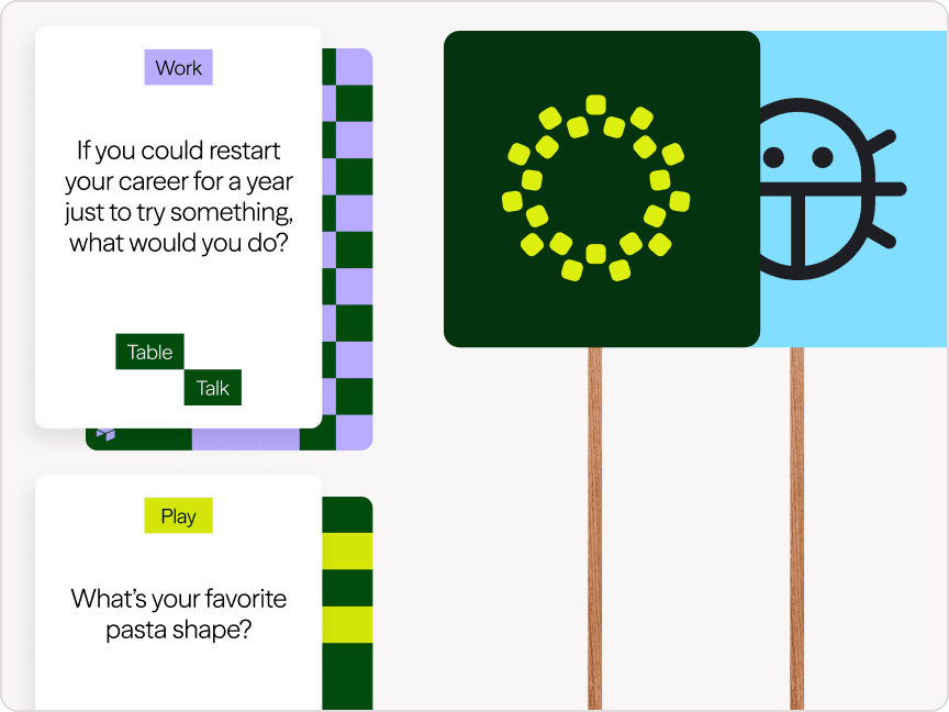 Conversation prompt cards from the activity kit