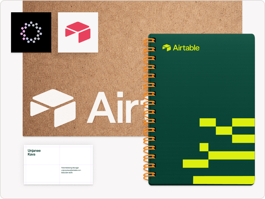 Printed event takeaways arranged as a kit