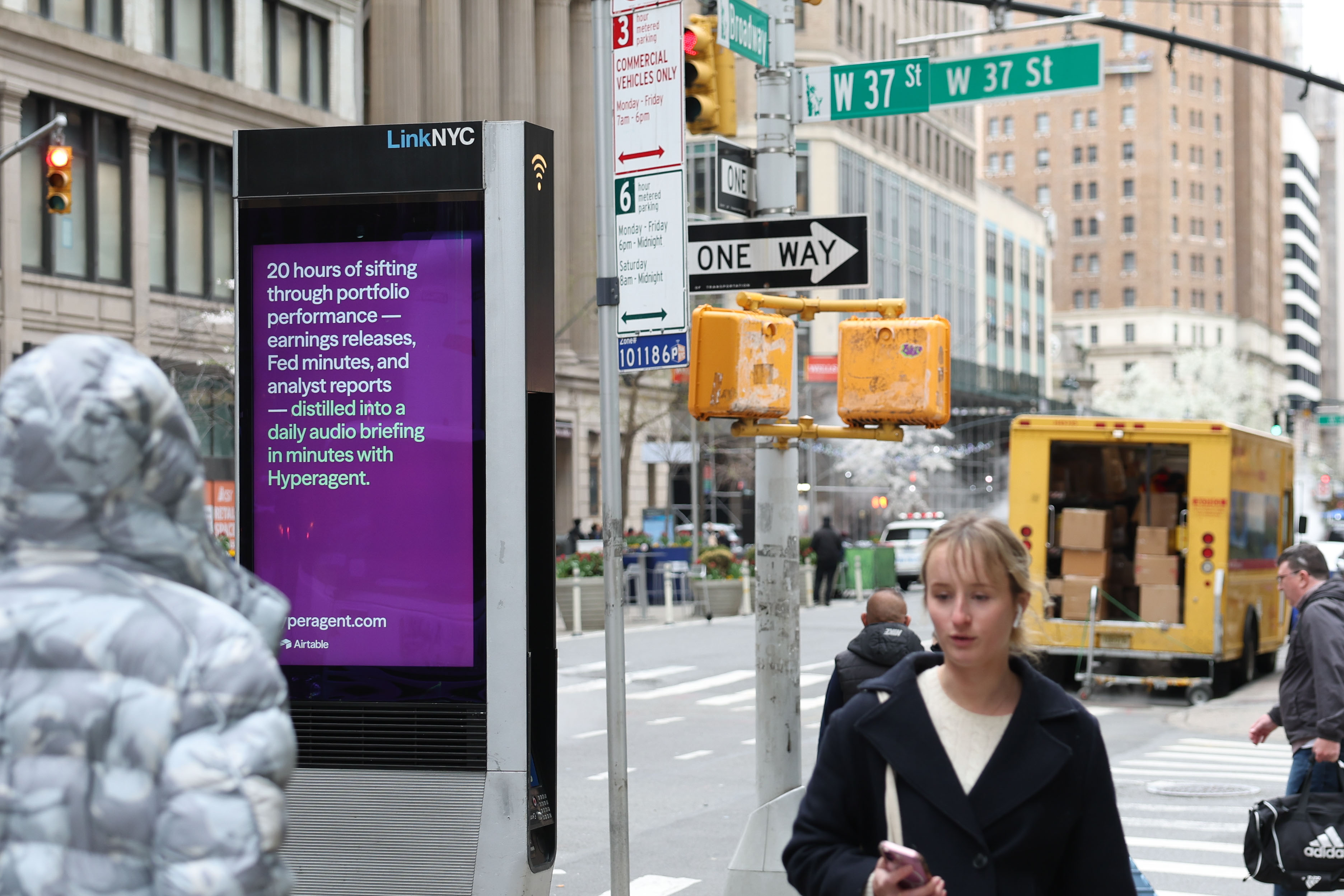 Hyperagent digital street furniture in New York City