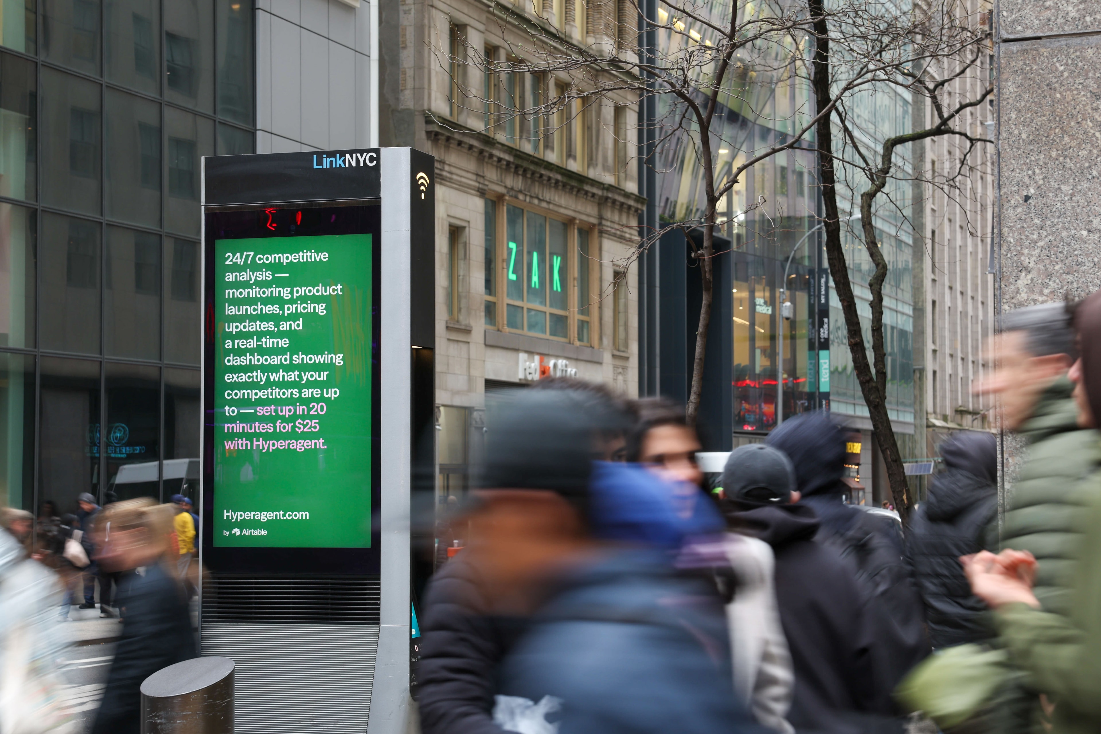 Hyperagent digital street furniture in New York City