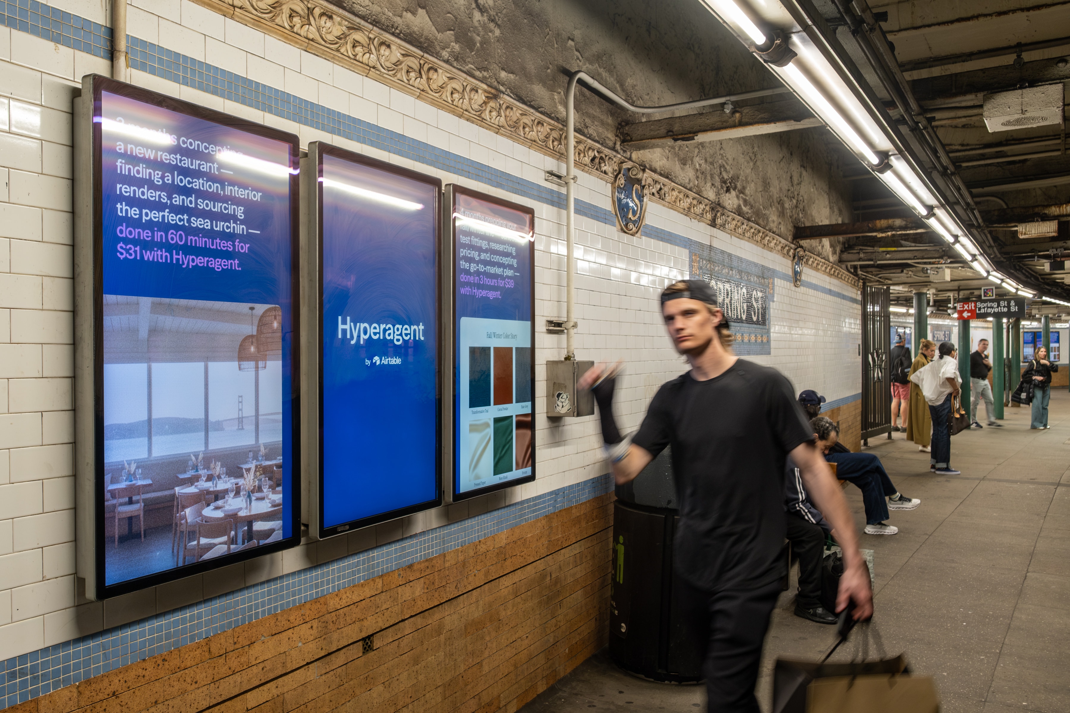 Hyperagent campaign inside a New York City subway car