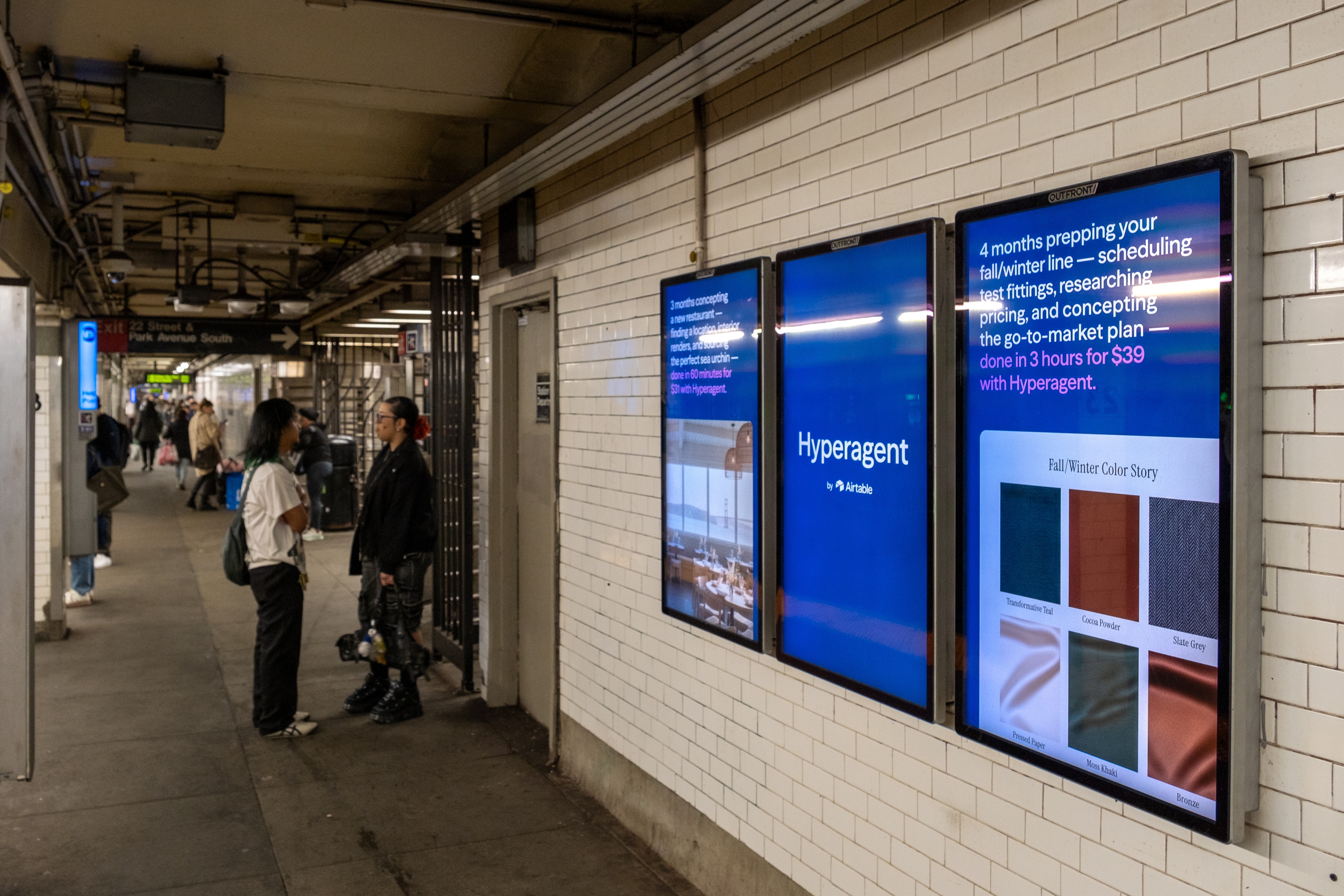 Hyperagent campaign inside a New York City subway car