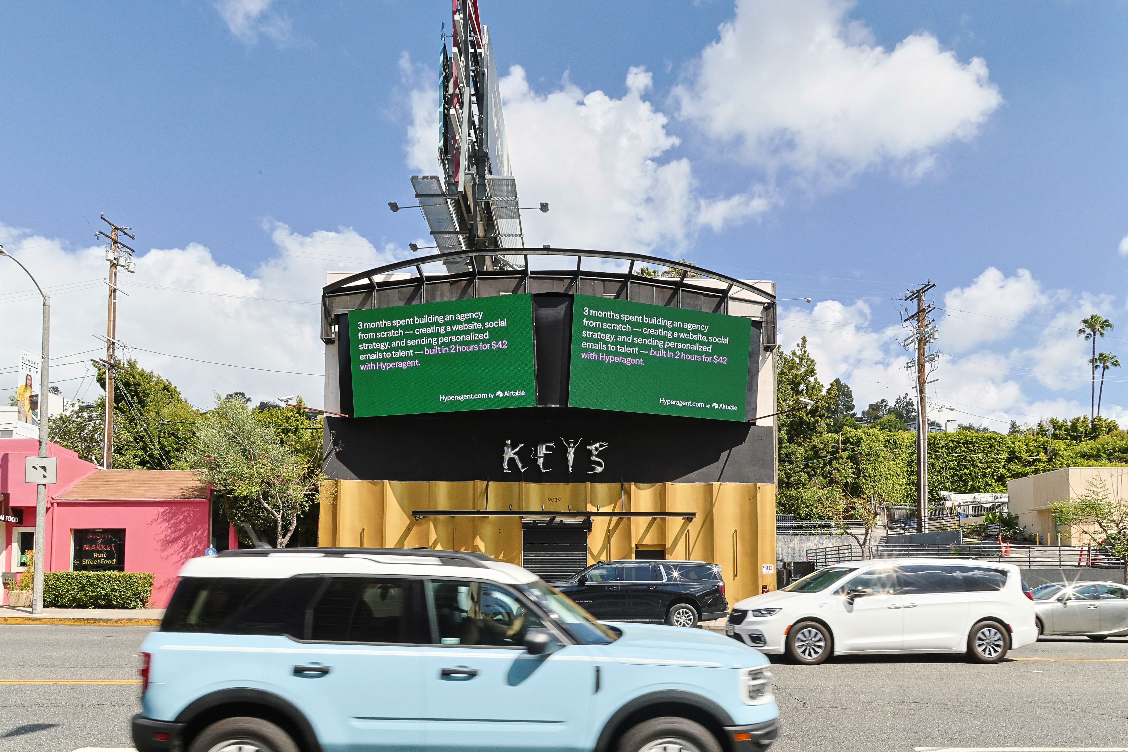 Hyperagent billboard on Sunset Boulevard